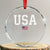 USA Crystal Glass Ornament Patriotic American Flag TS02 Transparent Glass 3'' Circle Print Your Wear