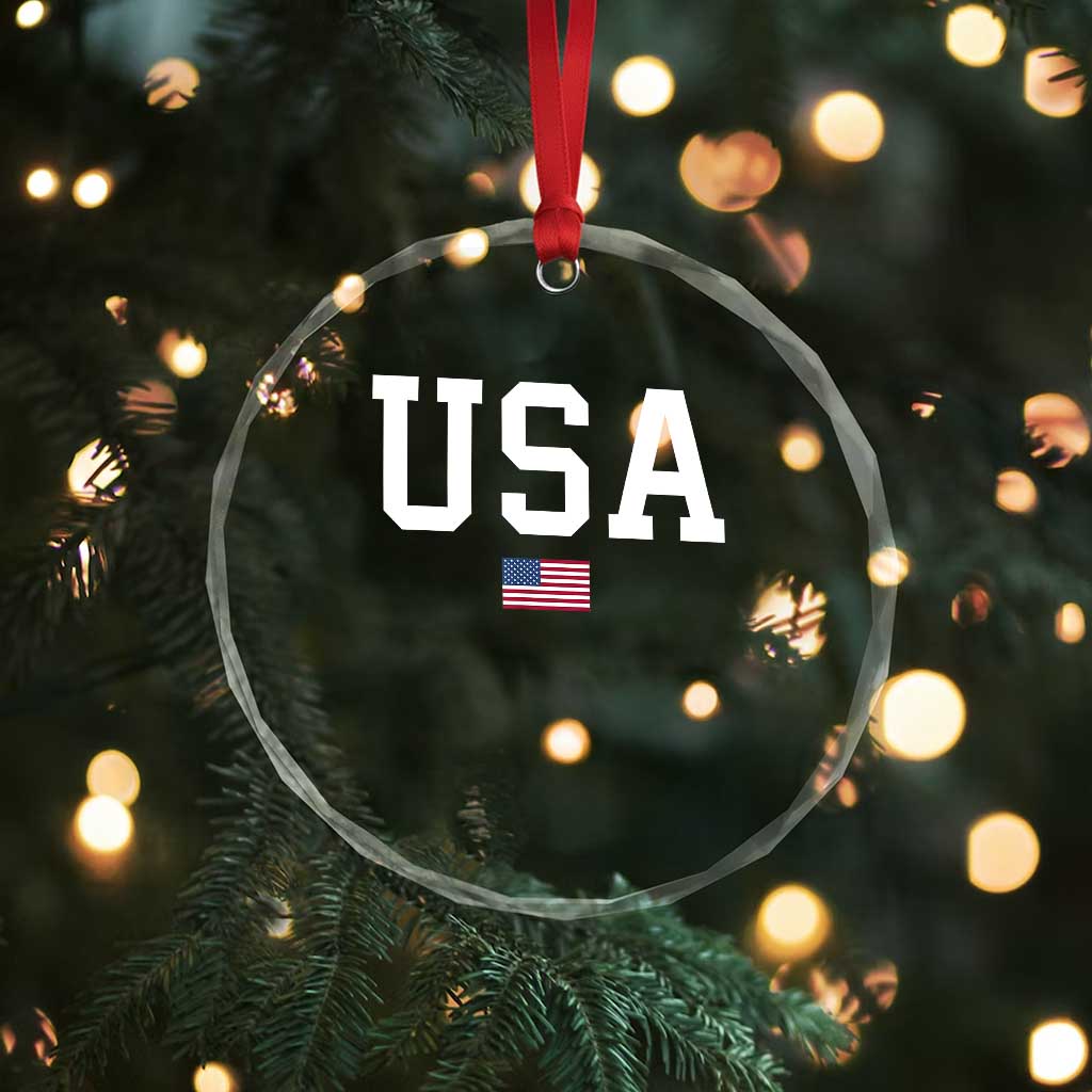 USA Crystal Glass Ornament Patriotic American Flag TS02 Print Your Wear