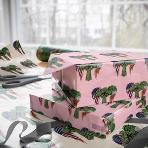 USA Flag Celtic Cross Irish American Wrapping Paper Roll St Patricks Day Gift TS12 Light Pink Print Your Wear