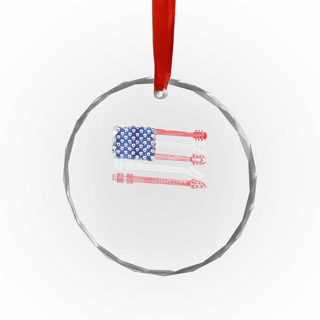 USA Flag Guitar Player Crystal Glass Ornament 4th of July Musician Guitarist TS10 Print Your Wear