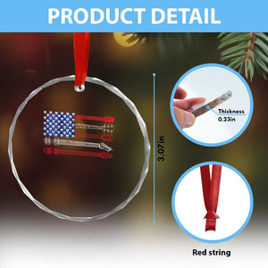 USA Flag Guitar Player Crystal Glass Ornament 4th of July Musician Guitarist TS10 Print Your Wear