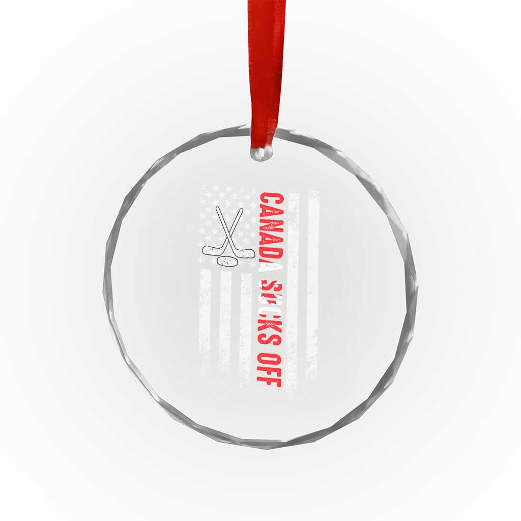 USA Flag Hockey Crystal Glass Ornament Funny Canada Sucks US EH American Flag TS02 Print Your Wear