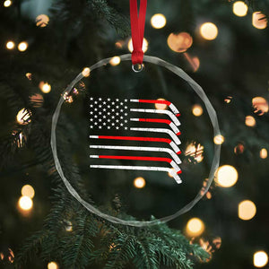USA Flag Hockey Crystal Glass Ornament Patriotic Hockey Stick American Flags TS02 Print Your Wear