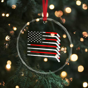USA Flag Hockey Crystal Glass Ornament Patriotic Hockey Stick American Flags TS02 Print Your Wear