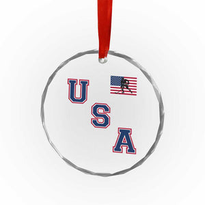 USA Flag Hockey Crystal Glass Ornament Patriotic Ice Hockey Team Fan Vintage Throwback TS02 Print Your Wear
