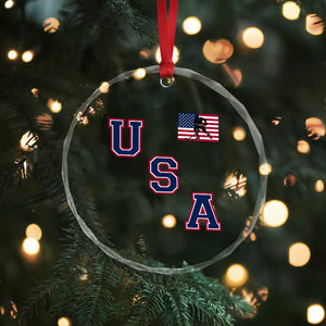 USA Flag Hockey Crystal Glass Ornament Patriotic Ice Hockey Team Fan Vintage Throwback TS02 Print Your Wear