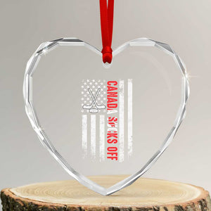 USA Flag Hockey Heart Crystal Glass Ornament Funny Canada Sucks US EH American Flag TS02 Transparent Glass 3'' Heart Print Your Wear