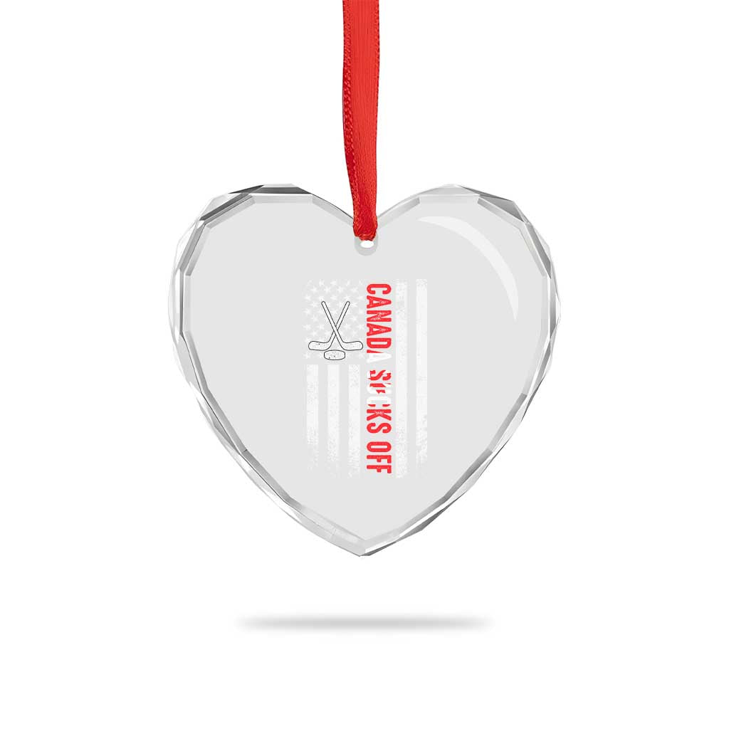 USA Flag Hockey Heart Crystal Glass Ornament Funny Canada Sucks US EH American Flag TS02 Print Your Wear