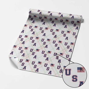 USA Flag Hockey Wrapping Paper Roll Patriotic Ice Hockey Team Fan Vintage Throwback TS02 Christmas Plaid Print Your Wear