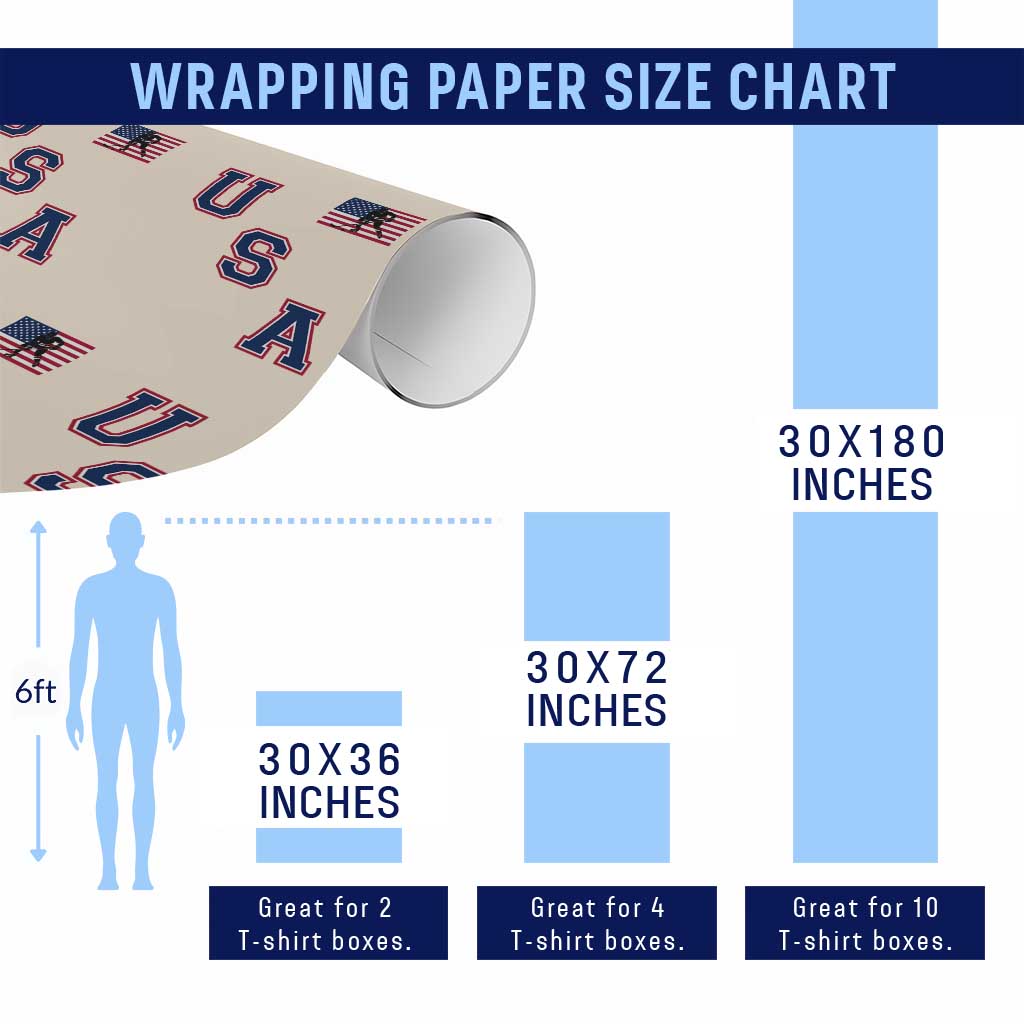 USA Flag Hockey Wrapping Paper Roll Patriotic Ice Hockey Team Fan Vintage Throwback TS02 Print Your Wear