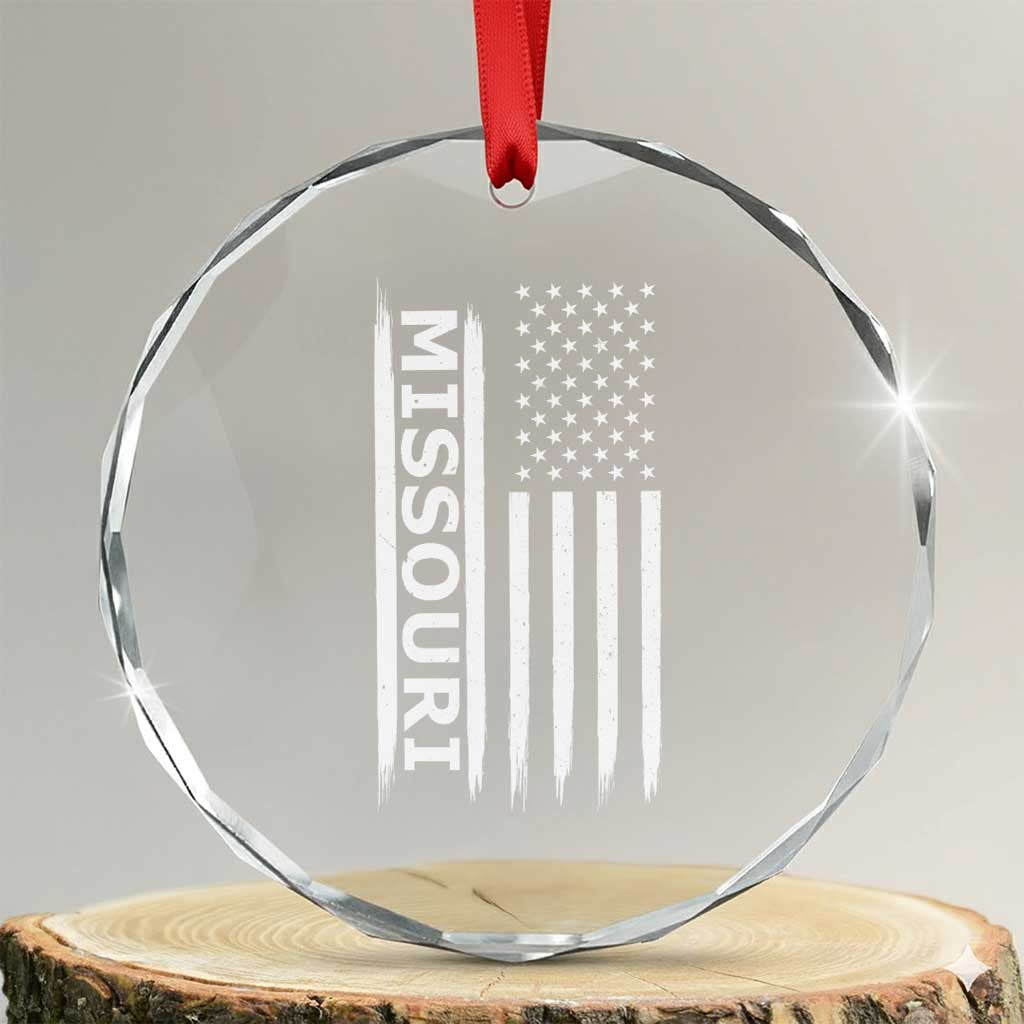 USA Flag Missouri State Pride Crystal Glass Ornament Missourian Pride TS12 Transparent Glass 3'' Circle Print Your Wear