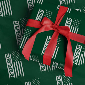 USA Flag Missouri State Pride Wrapping Paper Roll Missourian Pride TS12 Green Print Your Wear