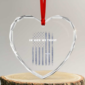 USA Flag Religious Quote Heart Crystal Glass Ornament In God We Trust American Patriotic Faith 4th of July Cross TS10 Transparent Glass 3'' Heart Print Your Wear