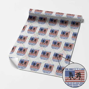 USA Gold Medal Hockey Patriotic American Flag Wrapping Paper Roll The Only Ice I Like Champions TS02 Christmas Plaid Print Your Wear