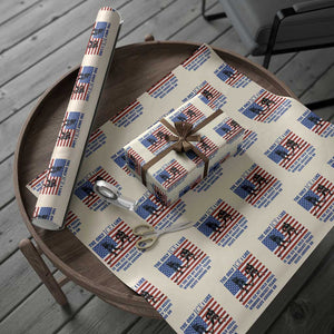USA Gold Medal Hockey Patriotic American Flag Wrapping Paper Roll The Only Ice I Like Champions TS02 Beige Print Your Wear