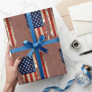 USA Hockey Bigfoot Wrapping Paper Roll Patriotic Sasquatch American Flag 4th of July TS14 Mocha Print Your Wear