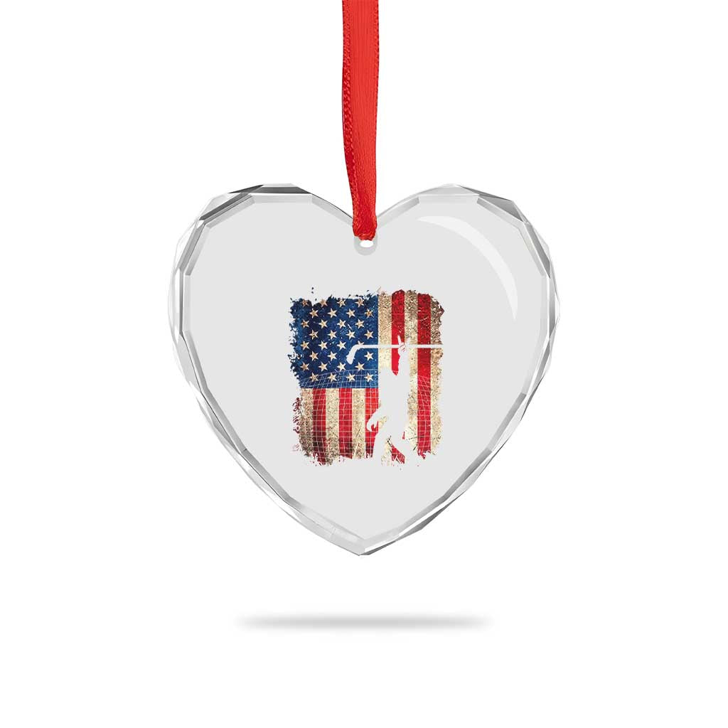 USA Hockey Bigfoot Heart Crystal Glass Ornament Patriotic Sasquatch American Flag 4th of July TS14 Print Your Wear