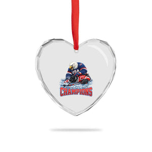 USA Ice Hockey Heart Crystal Glass Ornament Eagle Dominates Canada 2026 Hockey Champions TS10 Print Your Wear