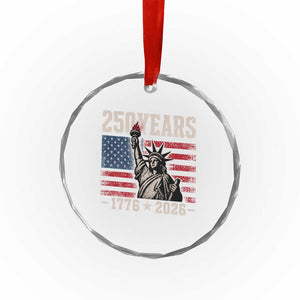 USA Independence 250th Anniversary Crystal Glass Ornament Patriotic Lady Liberty American Flag 250 Years 1776 2026 TS10 Print Your Wear
