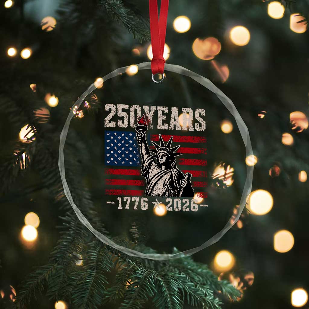 USA Independence 250th Anniversary Crystal Glass Ornament Patriotic Lady Liberty American Flag 250 Years 1776 2026 TS10 Print Your Wear