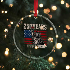 USA Independence 250th Anniversary Crystal Glass Ornament Patriotic Lady Liberty American Flag 250 Years 1776 2026 TS10 Print Your Wear