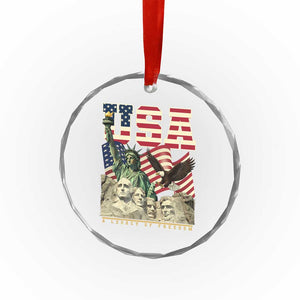 USA Legacy of Freedom Crystal Glass Ornament Patriotic Statue of Liberty Bald Eagle Mount Rushmore Graphic TS02 Print Your Wear