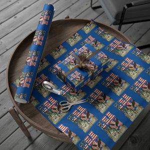 USA Legacy of Freedom Wrapping Paper Roll Patriotic Statue of Liberty Bald Eagle Mount Rushmore Graphic TS02 Blue Print Your Wear