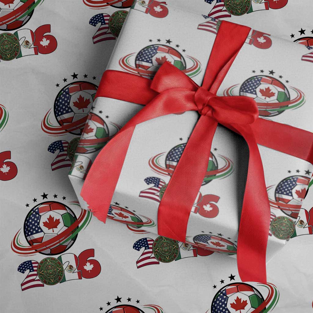 USA Mexico Canada Wrapping Paper Roll 2026 Football Fan Gift TS12 White Print Your Wear