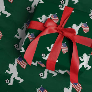 USA Soccer Bigfoot American Flag Fan Wrapping Paper Roll