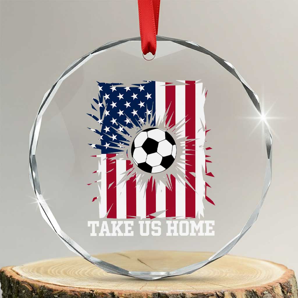 USA Soccer Game Day Crystal Glass Ornament Take Us Home TS12 Transparent Glass 3'' Circle Print Your Wear