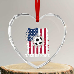USA Soccer Game Day Heart Crystal Glass Ornament Take Us Home TS12 Transparent Glass 3'' Heart Print Your Wear