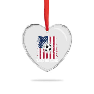 USA Soccer Game Day Heart Crystal Glass Ornament Take Us Home TS12 Print Your Wear