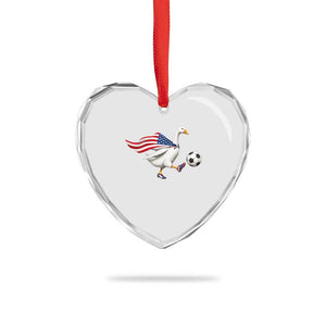 USA Soccer Goose Heart Crystal Glass Ornament American Flag Patriotic Football Fan Graphic TS10 Print Your Wear
