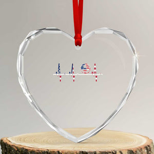 USA Soccer Heartbeat Heart Crystal Glass Ornament American Flag Football Pulse TS12 Transparent Glass 3'' Heart Print Your Wear