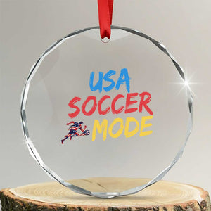 USA Soccer Mode Crystal Glass Ornament United States Team Pride TS12 Transparent Glass 3'' Circle Print Your Wear