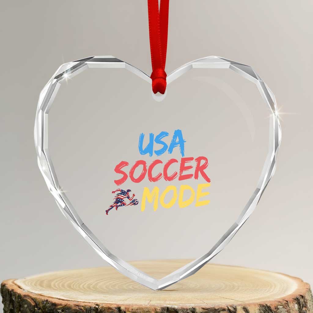 USA Soccer Mode Heart Crystal Glass Ornament United States Team Pride TS12 Transparent Glass 3'' Heart Print Your Wear