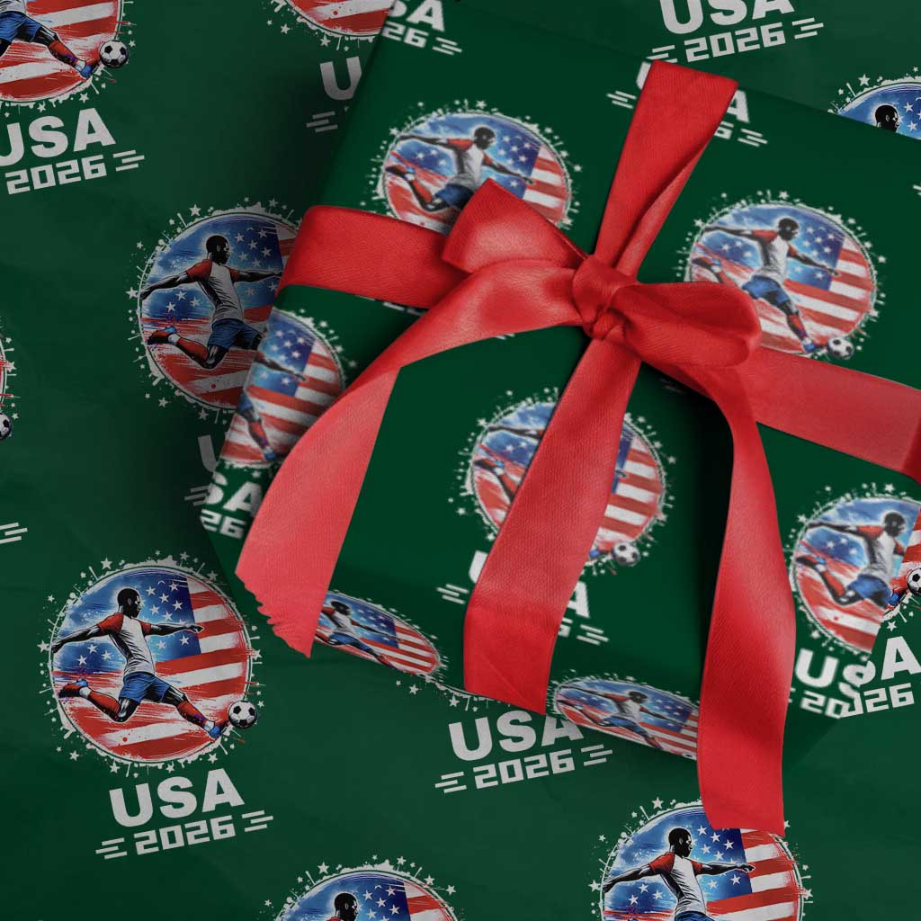 USA Soccer Patriotic Player 2026 Graphic Wrapping Paper Roll United States Football Fan Spirit