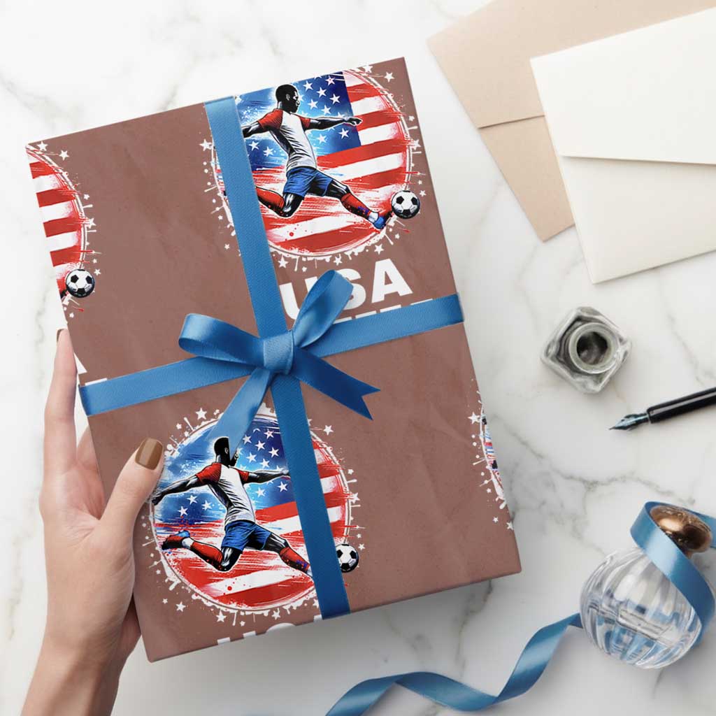 USA Soccer Patriotic Player 2026 Graphic Wrapping Paper Roll United States Football Fan Spirit