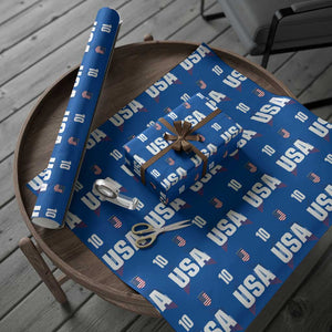 USA Soccer Sports Graphic Number 10 Jersey Style Wrapping Paper Roll Proud Fans Game Day Pride TS02 Blue Print Your Wear