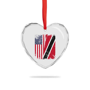 USA Trinidad and Tobago Heart Crystal Glass Ornament Retro Vintage American Trini Pride Flag TS10 Print Your Wear