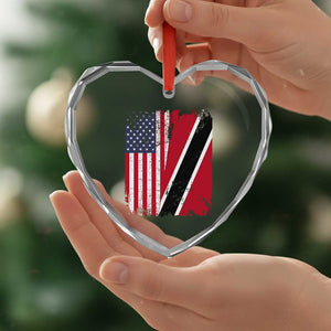 USA Trinidad and Tobago Heart Crystal Glass Ornament Retro Vintage American Trini Pride Flag TS10 Print Your Wear
