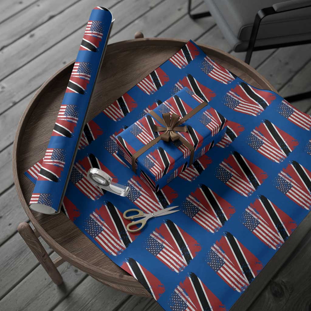 USA Trinidad and Tobago Wrapping Paper Roll Retro Vintage American Trini Pride Flag TS10 Blue Print Your Wear