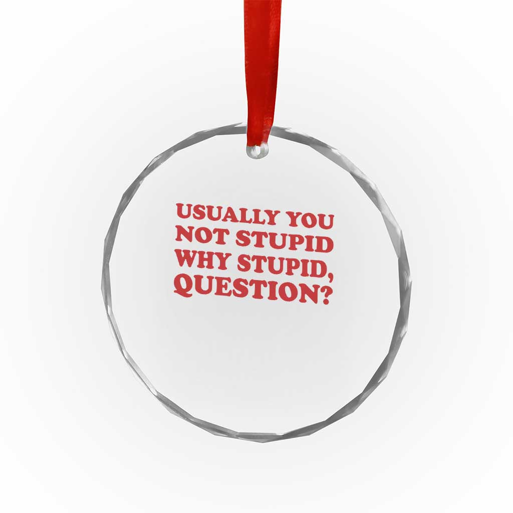Usually You Not Stupid Why Stupid Question Crystal Glass Ornament Funny Space Quote Sci Fi Book TS14 Print Your Wear