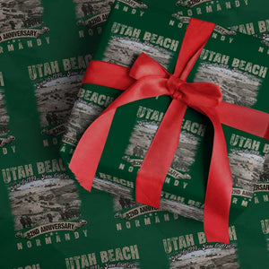 Utah Beach D Day Wrapping Paper Roll 82nd Anniversary Honor History Normandy WWII TS11 Green Print Your Wear