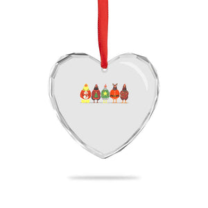 Сute Christmas Chickens Heart Crystal Glass Ornament Funny Xmas Chickens Farm Animals Lover Gift TS10 Print Your Wear
