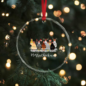 Сute Xmas Chickens Crystal Glass Ornament Farm Animals TS10 Print Your Wear