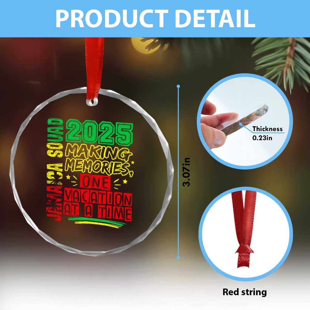 Vacation Jamaica 2025 Crystal Glass Ornament Matching Family Jamaica Squad TS10 Print Your Wear