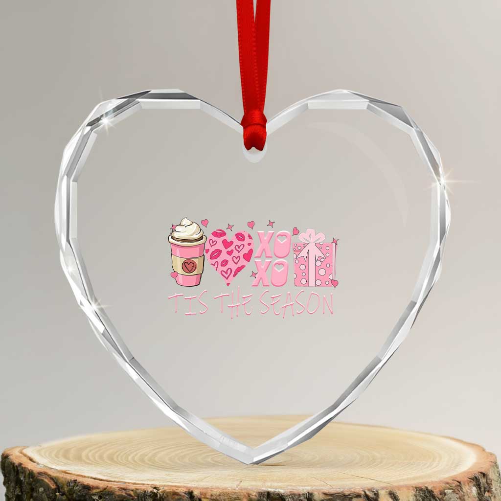 Valentine Coffee Heart Crystal Glass Ornament Love Heart XOXO Cute Graphic Valentines Day TS10 Transparent Glass 3'' Heart Print Your Wear