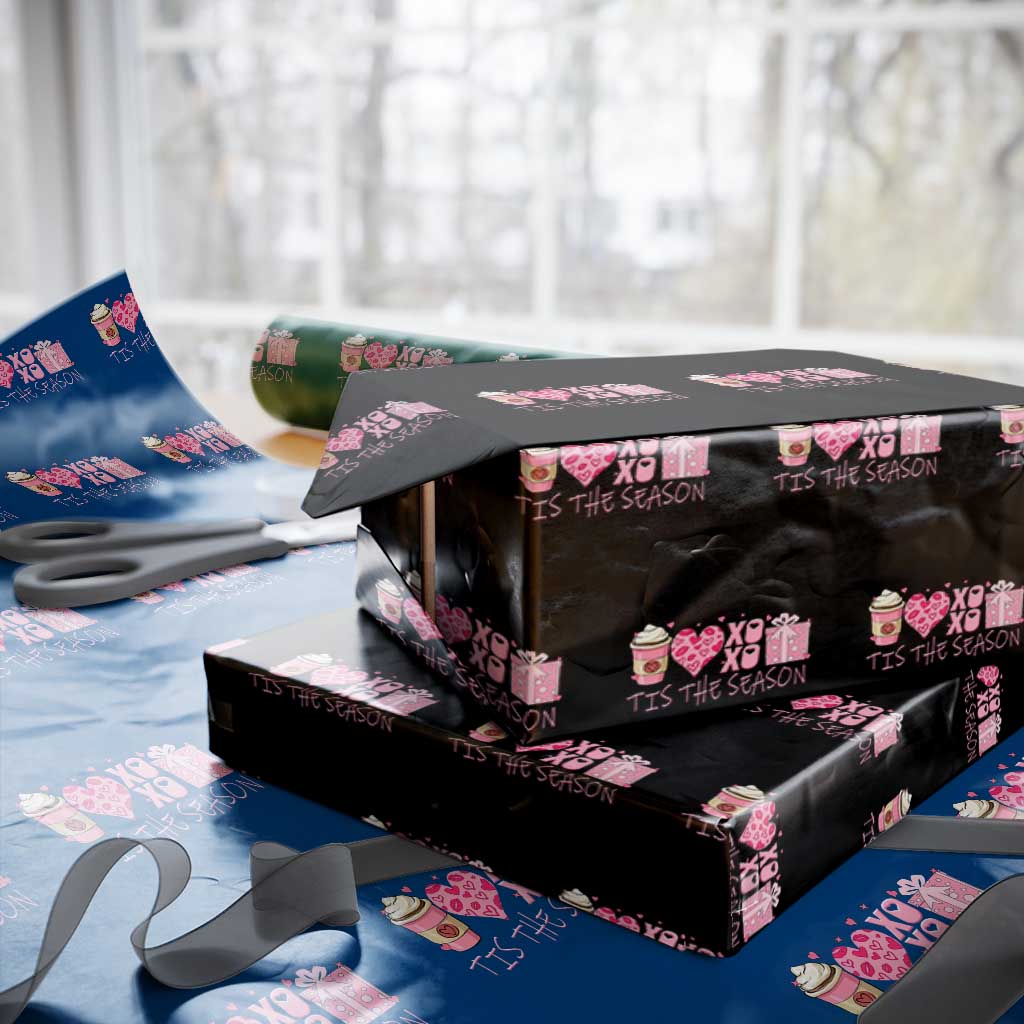 Valentine Coffee Wrapping Paper Roll Love Heart XOXO Cute Graphic Valentines Day TS10 Black Print Your Wear