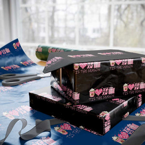 Valentine Coffee Wrapping Paper Roll Love Heart XOXO Cute Graphic Valentines Day TS10 Black Print Your Wear